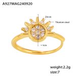 color: A927-Gold Sun Zircon Ring / size: US 7