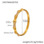 color: Z457-Gold White Zircon Bangle