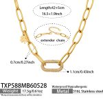 color: TXP588-Gold Necklace -42+5cm
