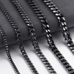 color: Width 3.5mm Stainless Steel Black / size: Bracelet 18+5cm