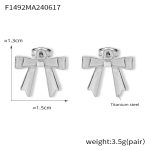 color: F1492-Steel Color Earrings