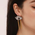 Conch Snail Heavy Industry Color Matching Earrings Tassel Earrings PVD Electroplated 18K Real Gold Fashionable Protection Ornaments for Women