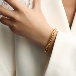 color: E228-Fine Craft Twist Chain Gold Bracelet
