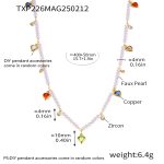 color: TXP226-Gold Heart Pearl Necklace
