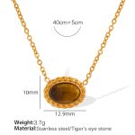 color: XL122 Tiger Eye Gold Necklace