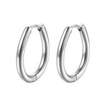 color: Round Wire Drop Ear Cuff Steel Color 1 PC