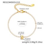 color: RE023-S Letter Gold Bracelet 16+5cm