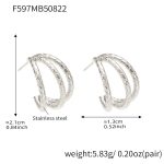 color: F597-Steel Color Earrings