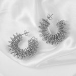 color: Size 2 Spring Earrings Steel Color