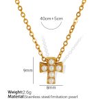 color: XL224 White Bead Gold Necklace