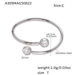 color: A309-C Steel Color Double Zircon Ring