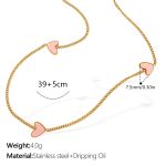 color: XL290PKG Pink Enamel Necklace