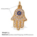 color: PJ318WEG White Rhinestone Gold Pendant