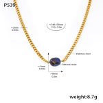 color: P539-Colorful Necklace -34+5cm