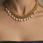 Stainless Steel Handmade Chain Highlight Bead Tassel Multi-Layer Necklace, Bracelet Set Court Unique No Color Fading