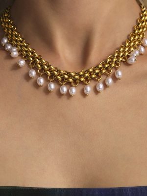 Stainless Steel Handmade Chain Highlight Bead Tassel Multi-Layer Necklace, Bracelet Set Court Unique No Color Fading