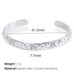 color: SZ175 Multicolor Rhinestone Silver Bangle