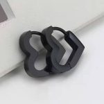 color: Flat Heart Black Ear Cuff 1 PC