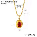 color: P1449-Gold Red Zircon Necklace