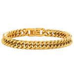 color: 8mm Double 4 Jewelry Clasp Gold / size: 18cm Stainless Steel