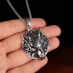 color: Big Wolf Head + Stainless Steel Chain