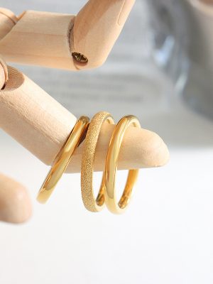 Simple Bracelet Ring Frosted Set Rings Eternal Ring Couple Little Finger Ring Qixi Love Jewelry A106