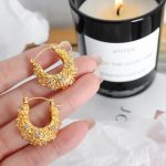 French Retro Non-Fading Inlaid Zircon Unique Creative Unique and Exquisite Earrings Gold Plated Non-Fading Ear Clip