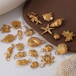 Stainless Steel Starfish Pendant Necklace Gold Marine Life Pendant DIY Ornament