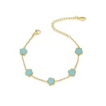 color: Five-petal Flower Light Blue Color Shell Bracelet