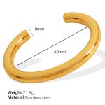 color: SZ93 Gold Width 8mm Bangle