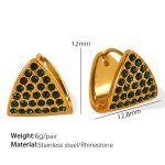 color: EH703 Green Rhinestone Gold Earrings