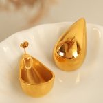 Earrings Light Luxury Design Advanced Stainless Steel 18K Gold Plating