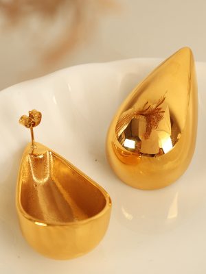 Earrings Light Luxury Design Advanced Stainless Steel 18K Gold Plating