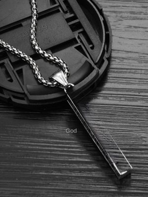 Retro New National Six Words Necklace Hip Hop Casting Pendant Sanskrit Printing Square
