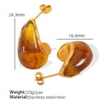 color: EH297 Amber Color Resin Gold Earrings