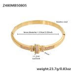color: Z480-Gold Pink Zircon Bangle
