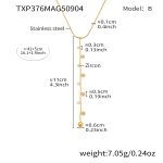 color: TXP376-Gold Y Letter Zircon Necklace 40+5cm