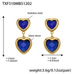 color: TXF510-Blue Color Faceted Stone Gold Earrings