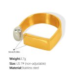 color: JZ42GS Gold-Silver Ring 7#