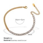 color: SL135WEG White Zircon Gold Bracelet