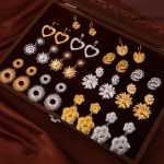 Personalized Retro Graceful Earrings Geometric Texture Design Stainless Steel Gold-Plated Earrings