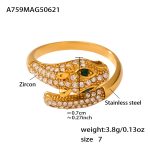 color: A759-Gold Spirit Snake Ring / size: US 7