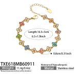 color: TXE618-Multicolor Zircon Gold Bracelet -16.5+5cm
