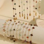 New Color Gravel Bohemian Necklace Bracelet Irregular Jewelry Set for Women