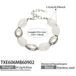 color: TXE606-White Resin Steel Color Bracelet -19.5+5cm