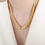 color: P1501-Gold Rose Red Zircon Necklace