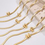 High-Grade Light Luxury Snake Bones Chain 24-Letter Pendant Necklace Stainless Steel 18K Gold Plating Personality Ornament Female