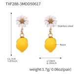 color: TXF288-3 Lemon Flower Earrings