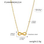 color: P1444-Gold 8 Letter Pendant Necklace