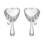 color: Heart Melting Earrings Steel Color MS-469